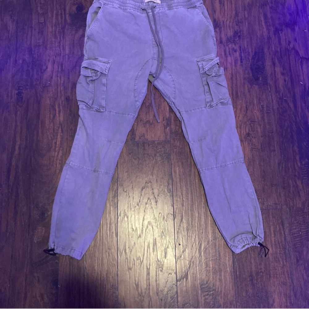 Olive green cargo joggers by Pacsun